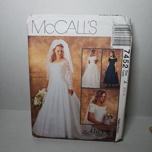 McCalls 7452 Wedding Gown and Bridesmaid Dress Misses 10 14 Pattern Uncut